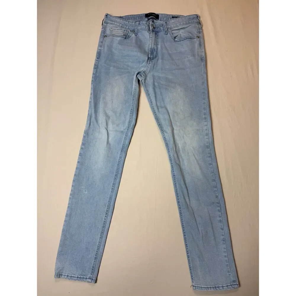 Mens PacSun Skinny Active Stretch Jeans 32x32 Light Wash‎ Denim